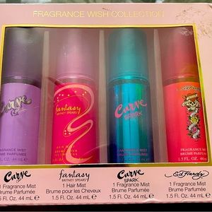 Fragrance Wish Collection 4 Pcs Set (Curve Crush,Spark,Britney Fantasy Ed Hardy)